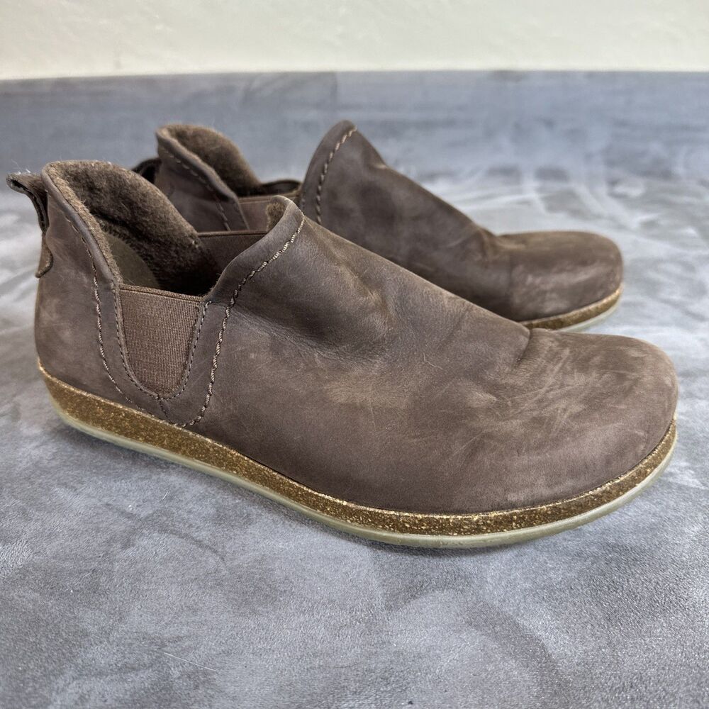 Stegmann Bootie Wool Lined Slip On Hobbit Boots Women’s 8 M Brown Leather